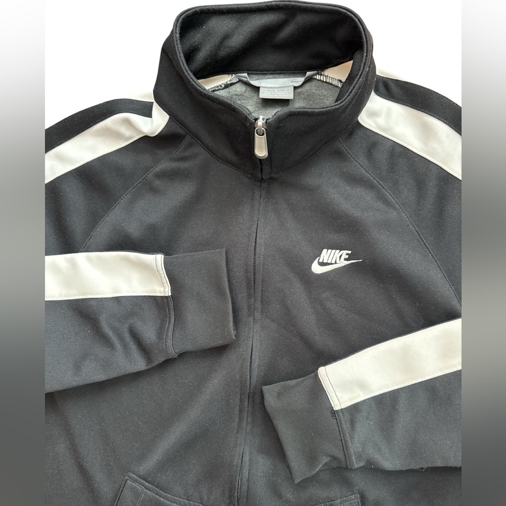 Nike Y2K 2000’s Track Style Jacket Men’s Size‎ Large Black & Gray Logo Zip